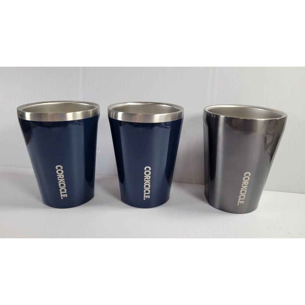 Corkcicle 12oz Stainless Steel Cups Flat Non Slip Bottoms Set of 3